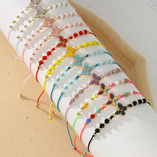 12 piece new ocean series starfish butterfly woven stretch bracelet set