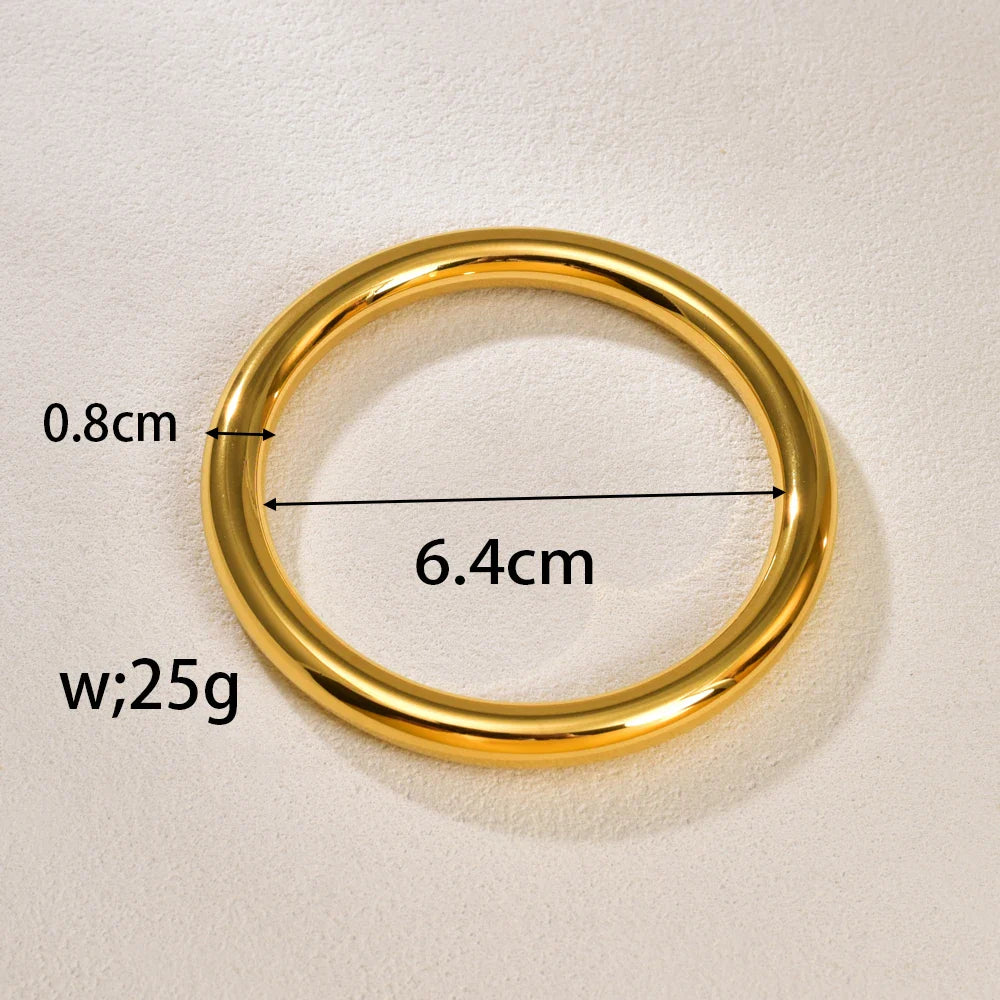 C29 Simple and fashionable traditional plain ring bracelet, 18K gold-plated jewelry, women's ins stainless steel hollow bracelet