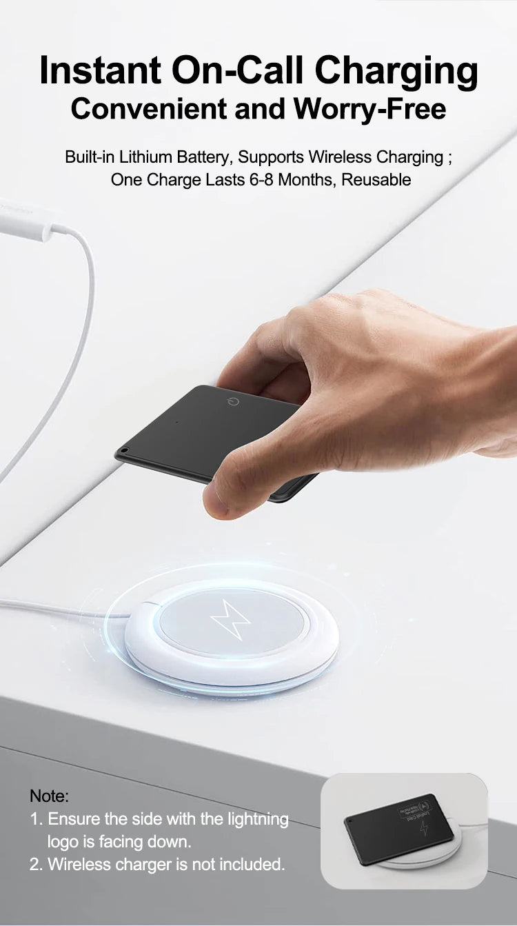 Smart Wallet tracking Card For IOS Find My App Bluetooth Tracker Ultra-thin Smart Tag Waterproof Gps Locator Wireless Charging