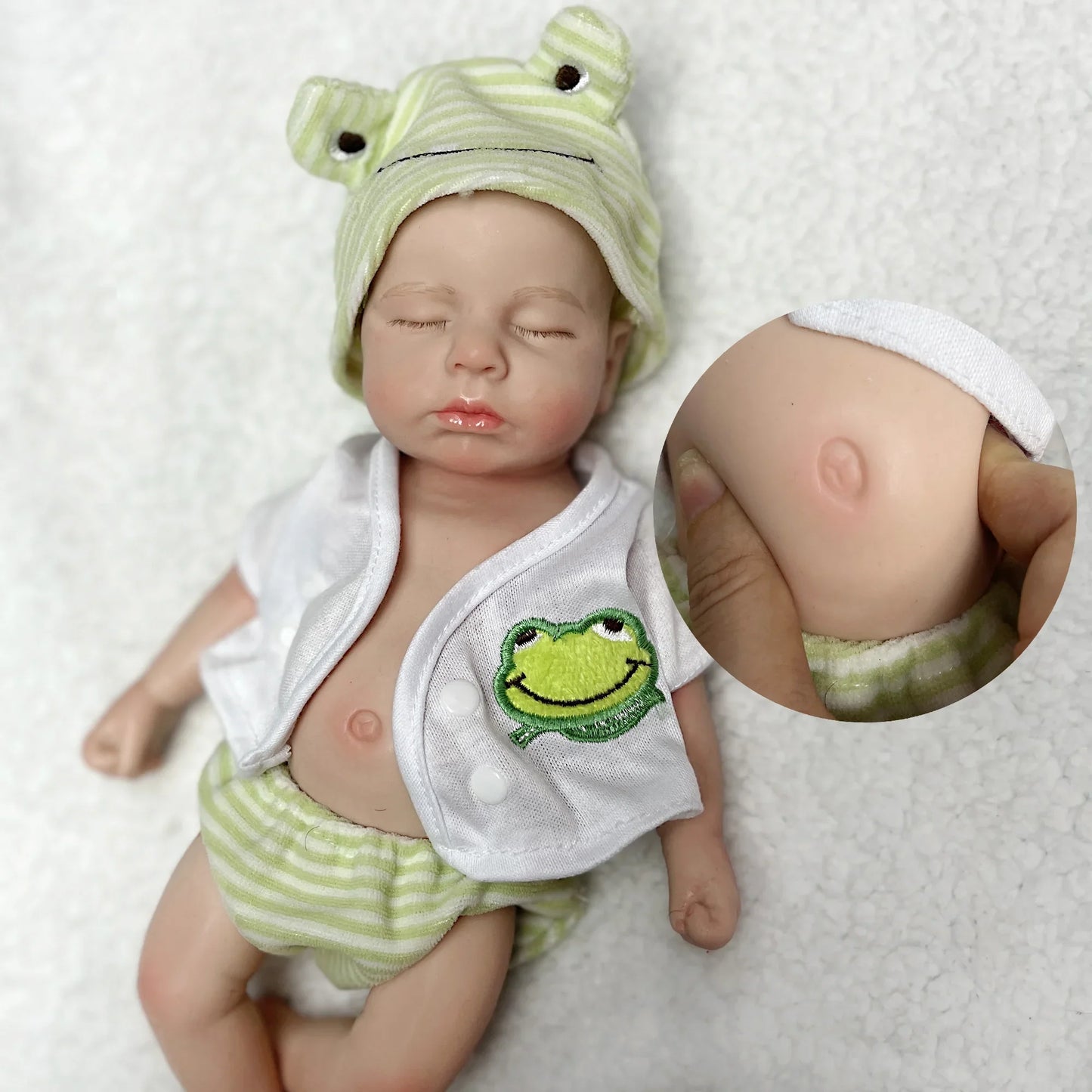 33cm Can Open Mouth Solid Silicone LouLou Bebe Reborn Girl and Boy Lifelike Reborn Dolls Muñecas Reborn Toy Corpo De Silicone