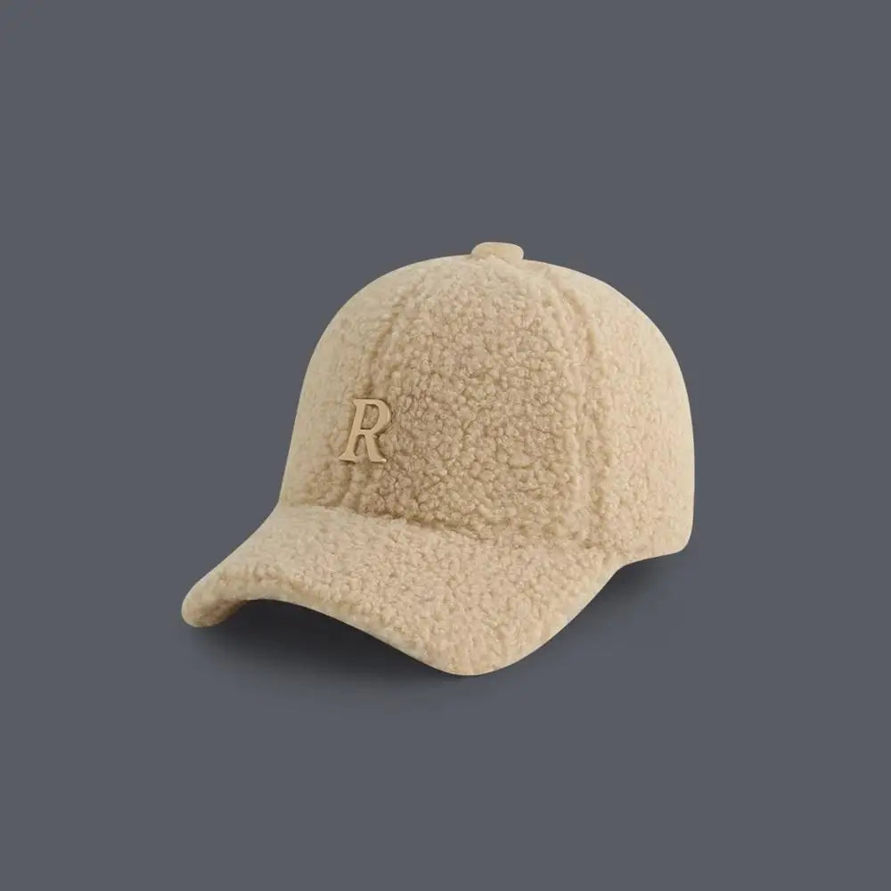 Baseball Cap Winter Hats For Women Men Unisex Letter Metal Logo Imitation Cashmere Keep Warm Simple Casual Winter Cap New Velvet
