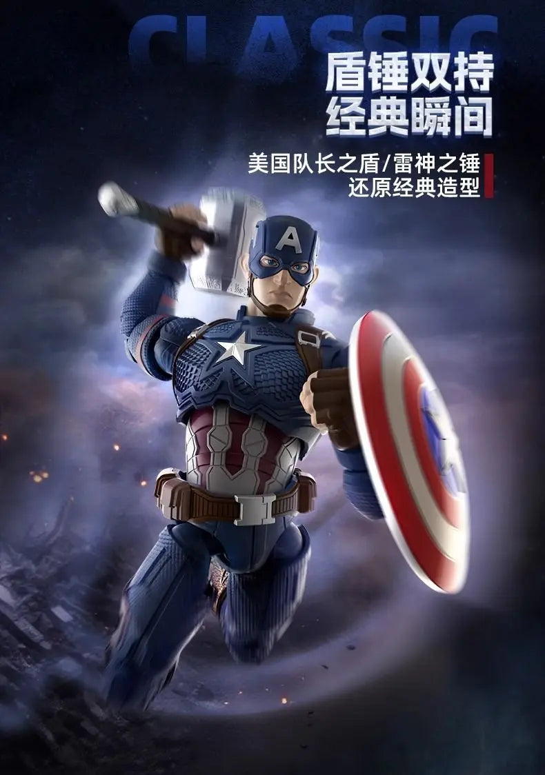 Original Blokees Marvel Champion Class Captain America Anime Figure Action Assembly Building Collection Model Toys Hobby Gifts