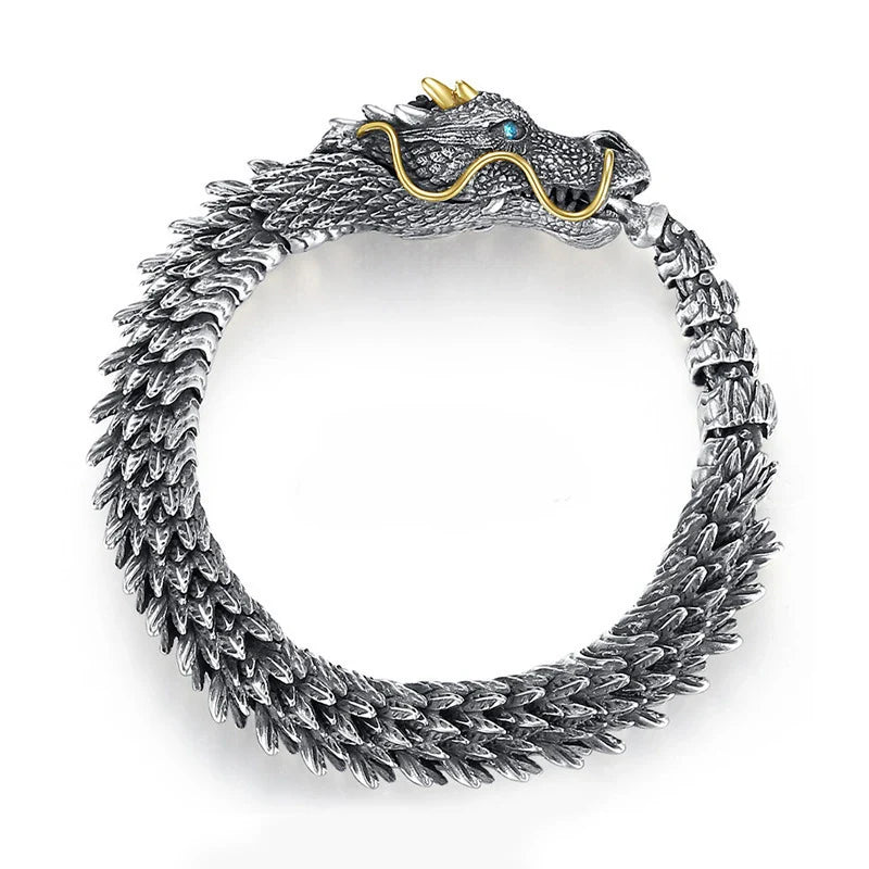 Traditional Tibetan Buddhism Dragon Bracelet Domineering Dragon Scales Bangle for Men Women Lucky Amulet Bracelet Jewelry Gift