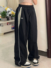 Y2k Women Wide Leg Cargo Pants Casual Streetwear Loose Drawstring Trousers