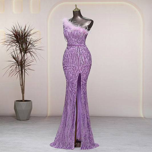 purple candy color Evening dress prom dress luxury evening dresses wedding party