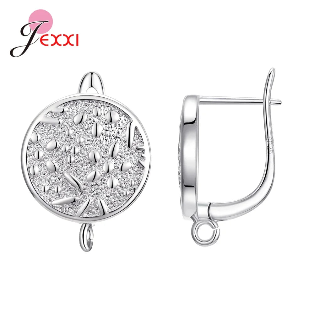 Drop Shipping Genuine 925 Sterling Silver Earrings Findings For DIY Jewelry Accessory High Quality Women Girls Jewelry Component