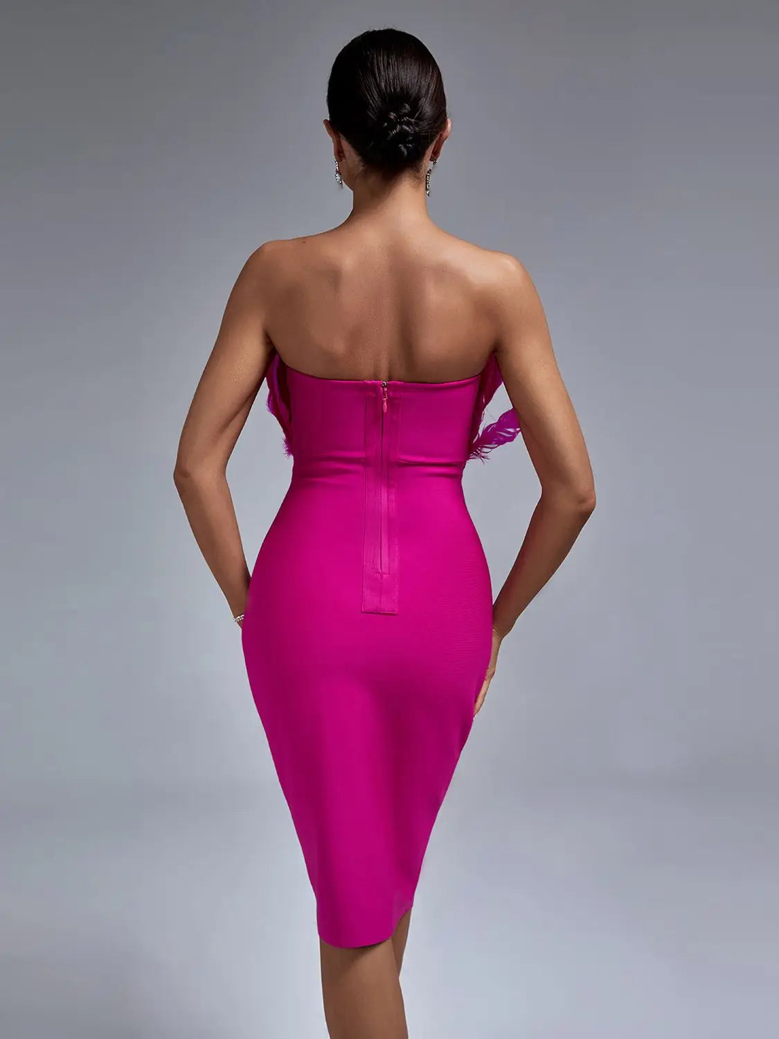 Formal attire Dresses: White Bandage Dress Women Feather Party Dress Bodycon