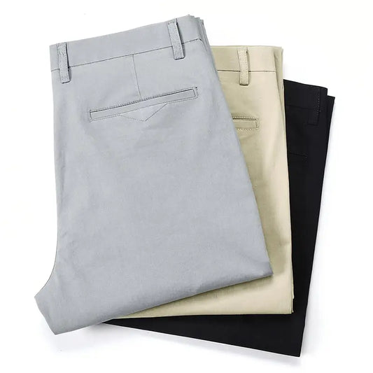 Cotton Straight Loose Casual Trousers Large Size Fashion Men's Business Suit Pants Men's Pants