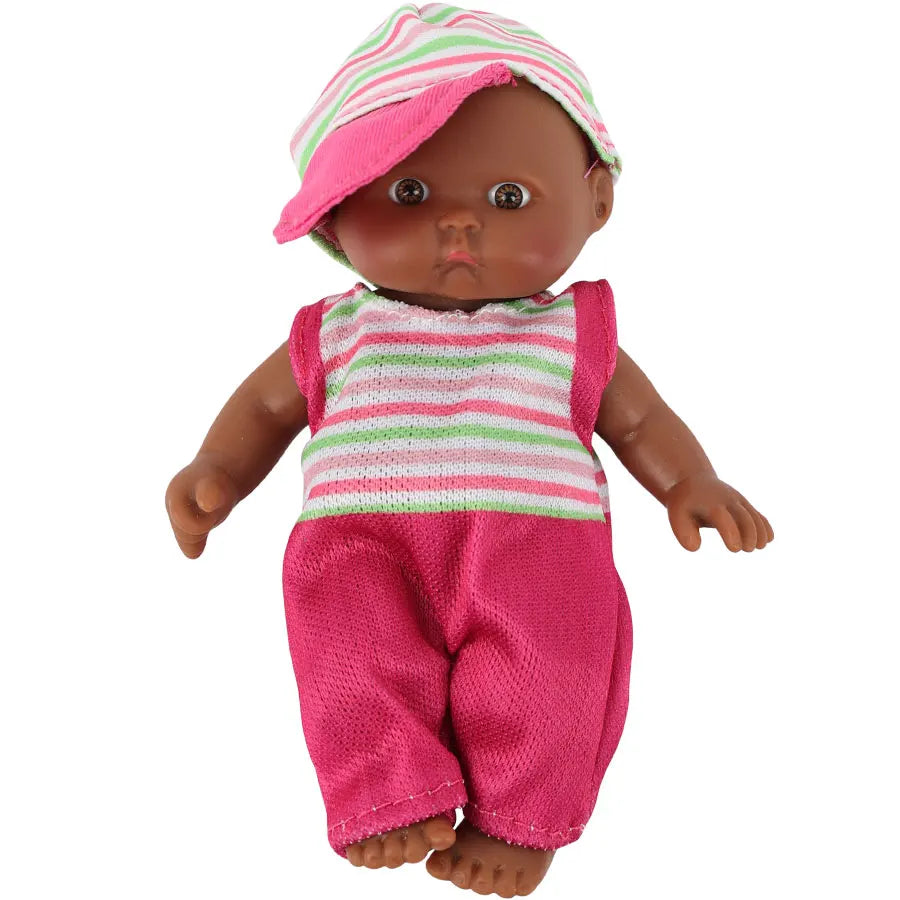 12cm Black Reborn Dolls  African Baby Doll With Pajamas Realistic Reborn Baby Doll For Kids Waterproof Vinyl Toys Gift