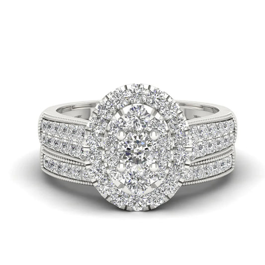 Luxury Fancy Engagement Moissanite Rings 2 Piece Solid Sterling Silver 925 Wedding Jewelry For Woman Diamond Girl Gift Certified