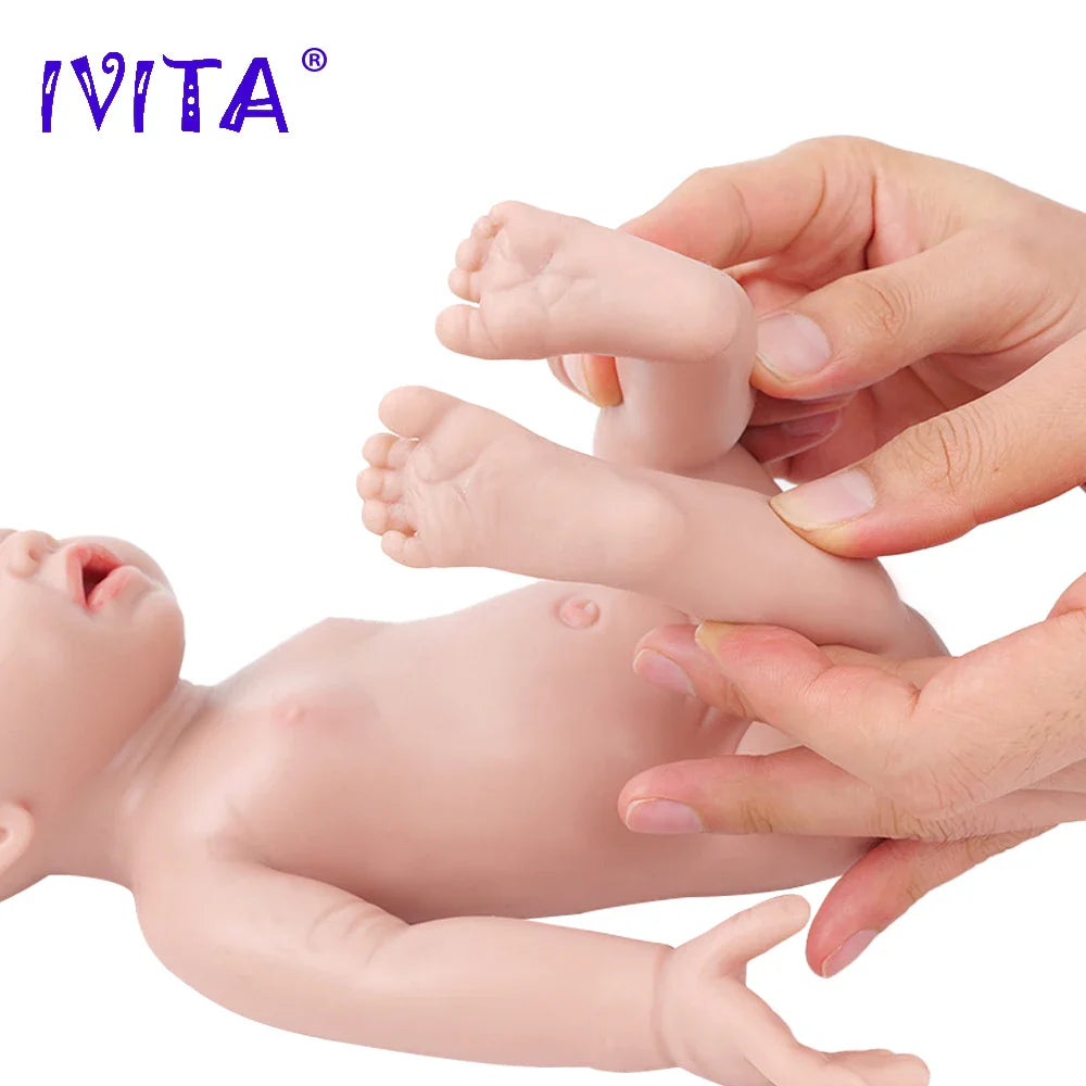 IVITA WG1554 14.96 inch 1.58kg 100% Full Body Silicone Reborn Baby Doll Soft Dolls Realistic Girl Baby DIY Blank Children Toys