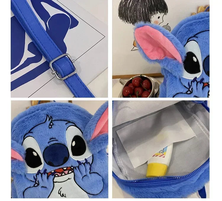Disney high-quality sewn plush backpack cartoon fashion 3D mini women's backpack large capacity cute children's school bag
