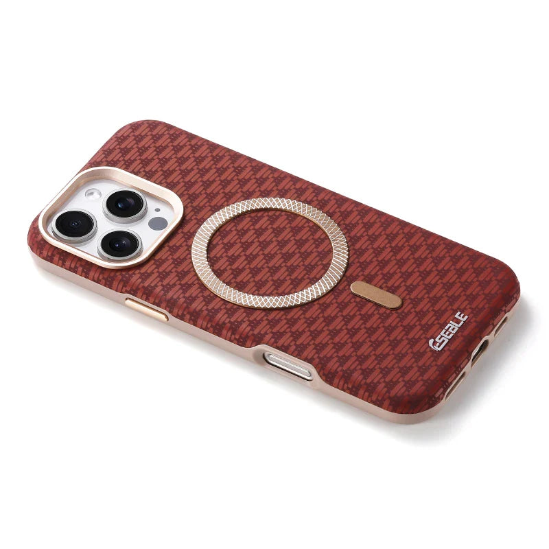 For Magsafe Magnetic Solid Color Triangle Pattern Phone Case for iPhone 17 Pro Max 15 13 14 16 Pro Max Bumper Back Cover