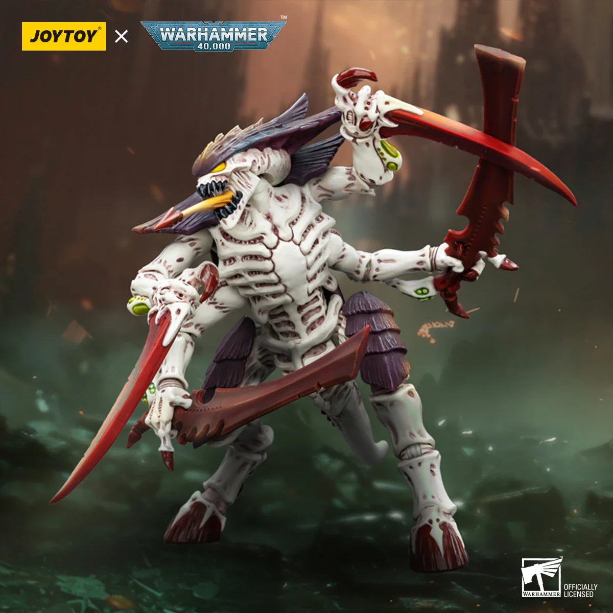JOYTOY Warhammer 40k 1/18 Action Figures Tyranids Hive Fleet Leviathan Tyranid Warrior with Boneswordg