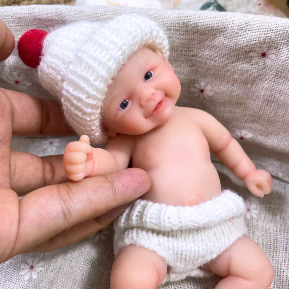 Mini 6 Inch 15CM Silicone Chubby Reborn Baby Doll Vivienne Full Soft Solid Silicone Doll Girl Birthday Christmas Gift