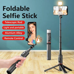 Portable Wireless Bluetooth Phone Telescopic Selfie Stick Tripod