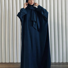 2025 EID Women Muslim Modest Abaya Ethnic style love Embroidery Abaya Dress Scarf Islamic Clothing Robes