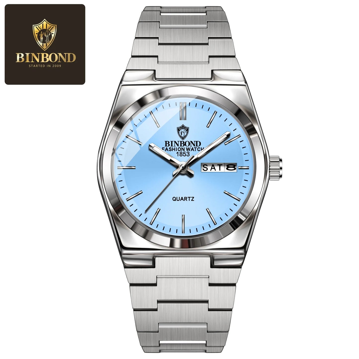 BINBOND 103 Business Women's Quartz Watch Waterproof Double Calendar Night Light Non Mechanical Ultra Thin Women's Quartz Watch