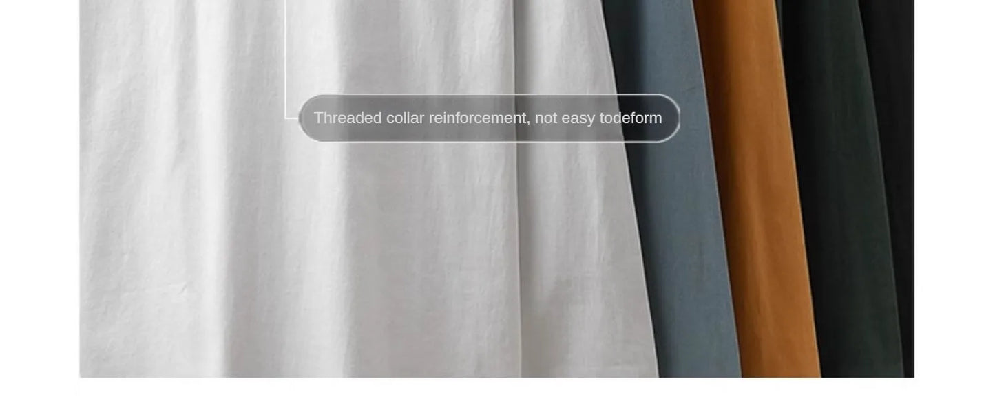 DUKEEN Men's 260G Long Sleeve T Shirts 2025 Spring Pure Cotton Solid Color Basic Crew-Neck Undershirt Men's Loose Tops 11 Color