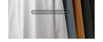 DUKEEN Men's 260G Long Sleeve T Shirts 2025 Spring Pure Cotton Solid Color Basic Crew-Neck Undershirt Men's Loose Tops 11 Color