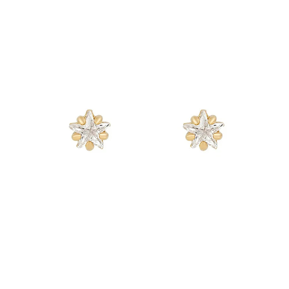 New Design Stainless Steel Cubic Zirconia Chain Stud Earrings For Women Star Moon Cartilage Earring Piercing Jewelry