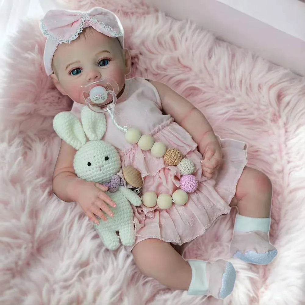 45cm Baby Reborn Doll Like Real Silicone Vinyl Full Body Girl Lifelike Painted Babies Realistic Newborn Dolls Toy Gifts For Kids