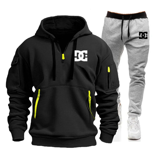 Men's hoodie sets for autumn and winter, featuring casual, fashionable, comfortable and personalized jogging suits and sport pan