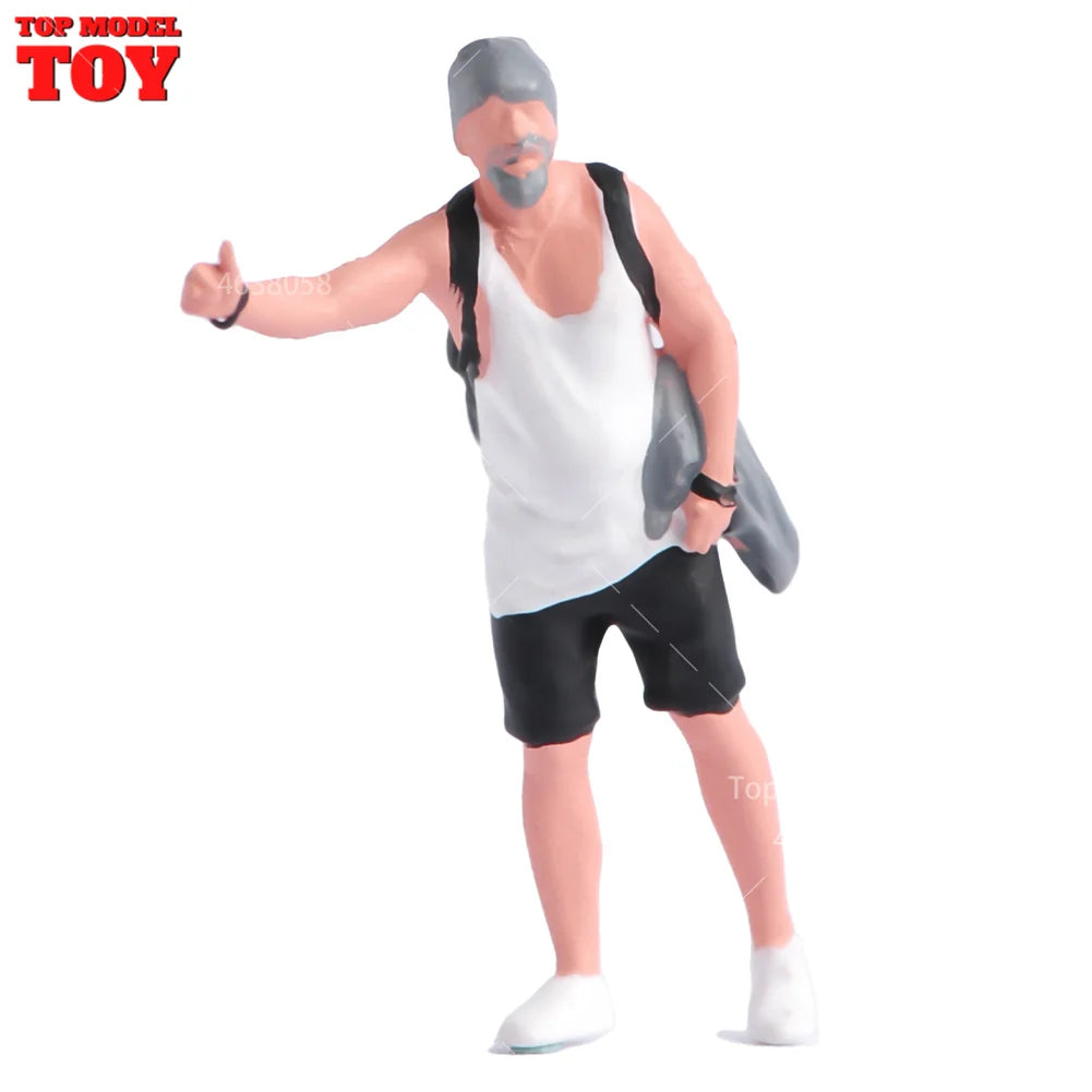 Painted Miniatures 1/64 Scale Beauty Handsome Boy Policeman Girls Male Female Scene Figure Model For Car Vehicles Decorate