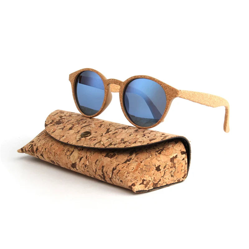 Kenbo High Quality Round Wood Bamboo Grain Polarized Sunglasses With Case Fashion Women Man Shades Wooden Sunglasses