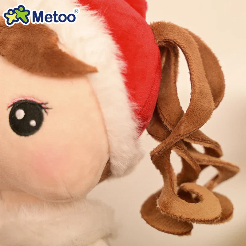 Metoo Angela Christmas Doll Soft Stuffed Winter Snow Elk Fashion Doll Collection Plush Toys Dolls for Girls Boys Xmas Gift