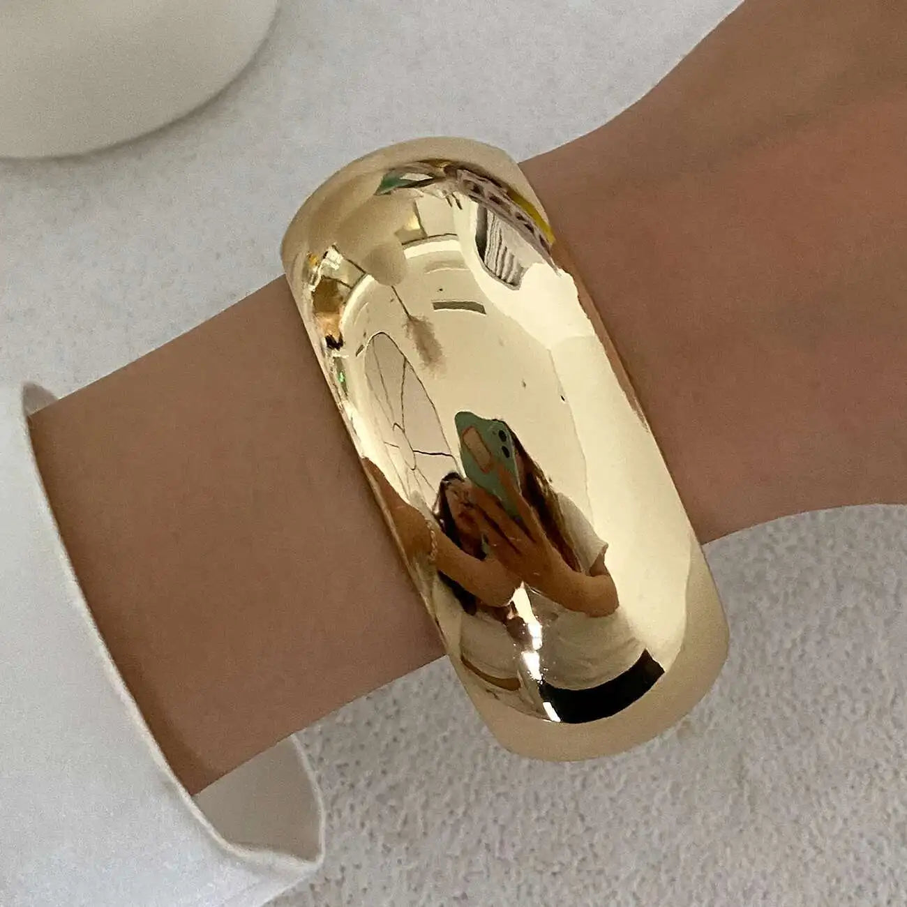 IngeSight.Z 3 Styles Vintage Irregular Resin Bangle Bracelets Women Punk Geometric Wide Metal Bracelet Chunky Party Jewelry Gift