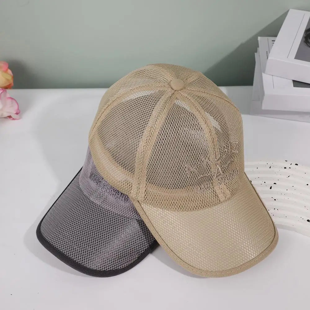 Summer Mesh Baseball Cap for Men Adjustable Visor Hat Quick Dry Breathable Sun Hats For Women Men snapback Outdoor Sports caps