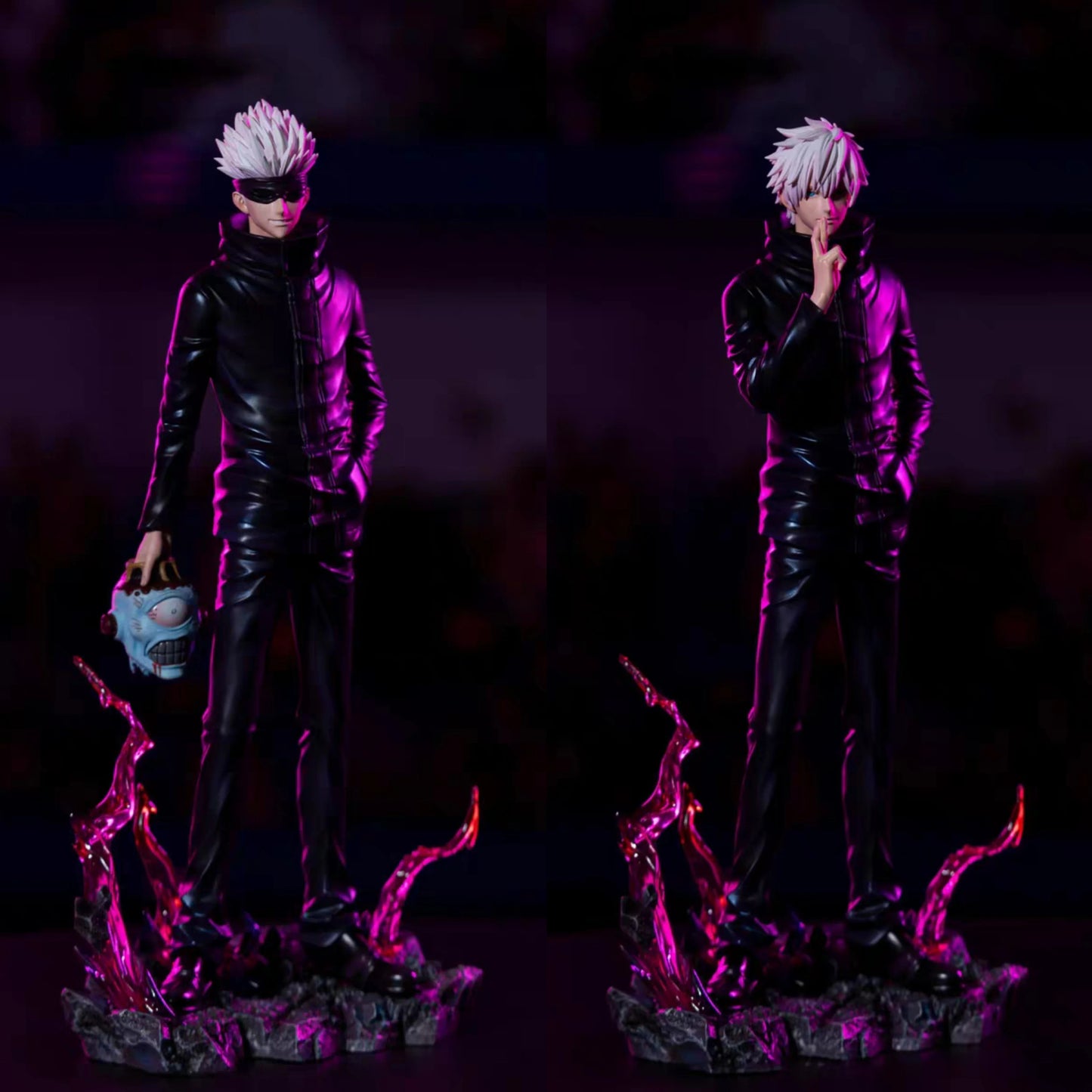 Jujutsu Kaisen Anime Figures Satoru Gojo Figure 2 Heads 2 Arms Action Figurine Statue Collection Ornament Model Christmas Gifts