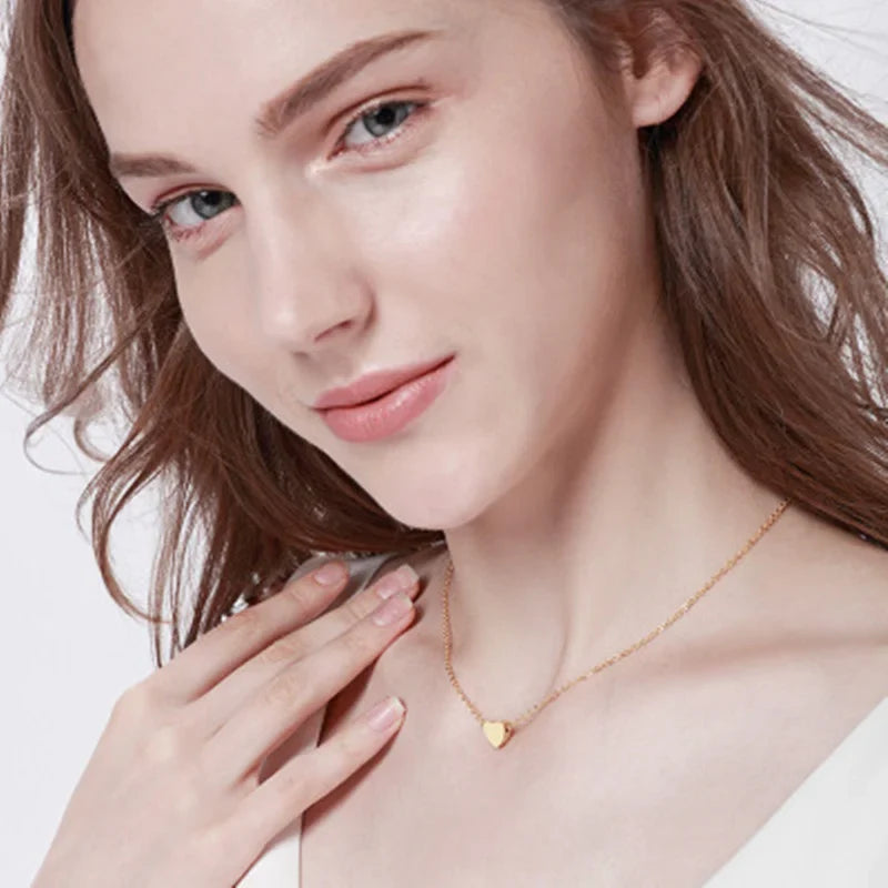 LUXUKISSKIDS Heart Star Moon Pendant Necklaces Tiny Charms Stainless Steel Choker Women/Girls Y2K Sweater Boho Jewelry Collares