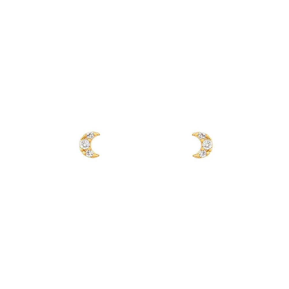 New Design Stainless Steel Cubic Zirconia Chain Stud Earrings For Women Star Moon Cartilage Earring Piercing Jewelry