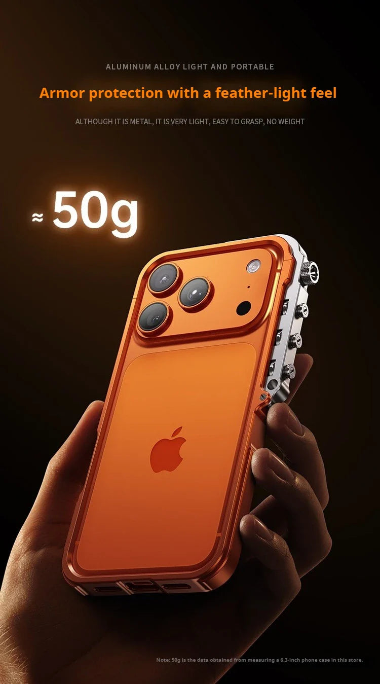 Metal Aluminum Alloy Frame Case For iPhone 17 Air 16 15 14 13 Pro Max Plus Cyberpunk Punk Heat Dissipation Shockproof Bumper