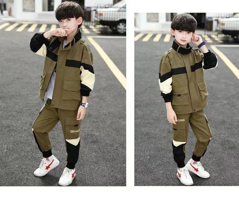 Tracksuit For Boy Sets For Children Boys Jacket and Pants 2Pcs Outfit Sets Junior Kids 3 4 6 8 10 12 Year 2024 New