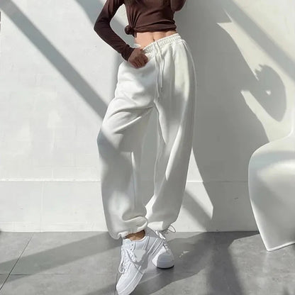 Rimocy Hot Pink Wide Leg Sweatpants for Women High Waisted Causal Sports Trousers