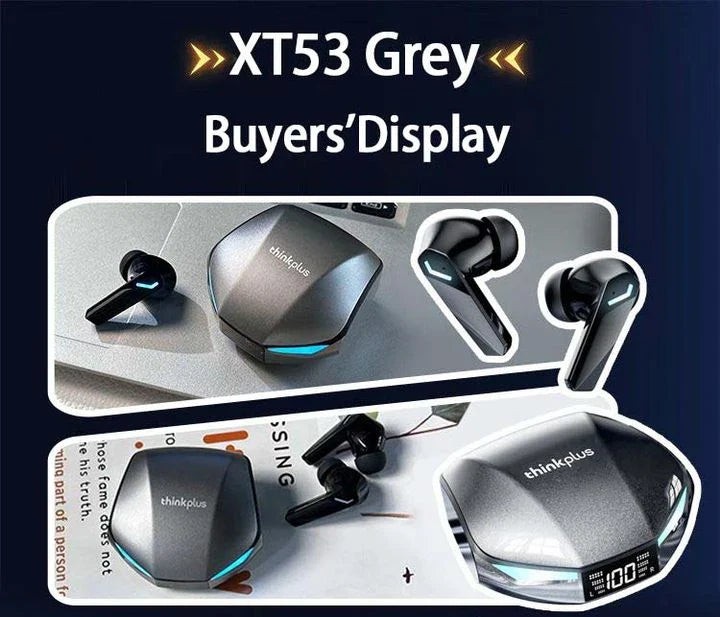 Original Lenovo XT53 Bluetooth V5.4 Earphones LED Power Display Gaming Headphones Waterproof Anti-sweat Upgraded Wireless Earbud