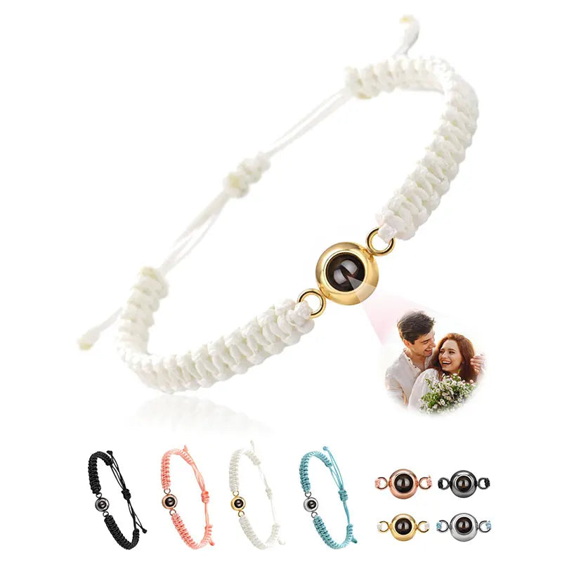 Custom Bracelets with Picture Personalized Gifts for Women Men, Custom Photo projection Bracelet Gifts for Couple/Family/Friend