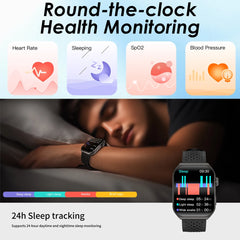 Pinteek Smartwatch Bluetooth Call Smartwatch Touch Dial for Android Music Fitness Tracker Sports Watches Compatible Strava