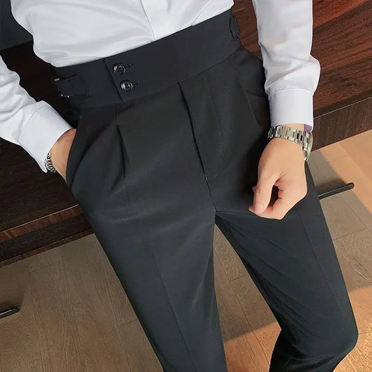 High Quality Trousers Men Formal Pants Slim Fit Business Casual Suit Pants