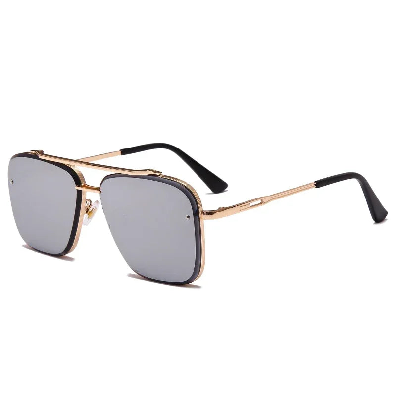 Sunglasses Cool Men Vintage Luxury Brand Design Metal Sun Glasses Women