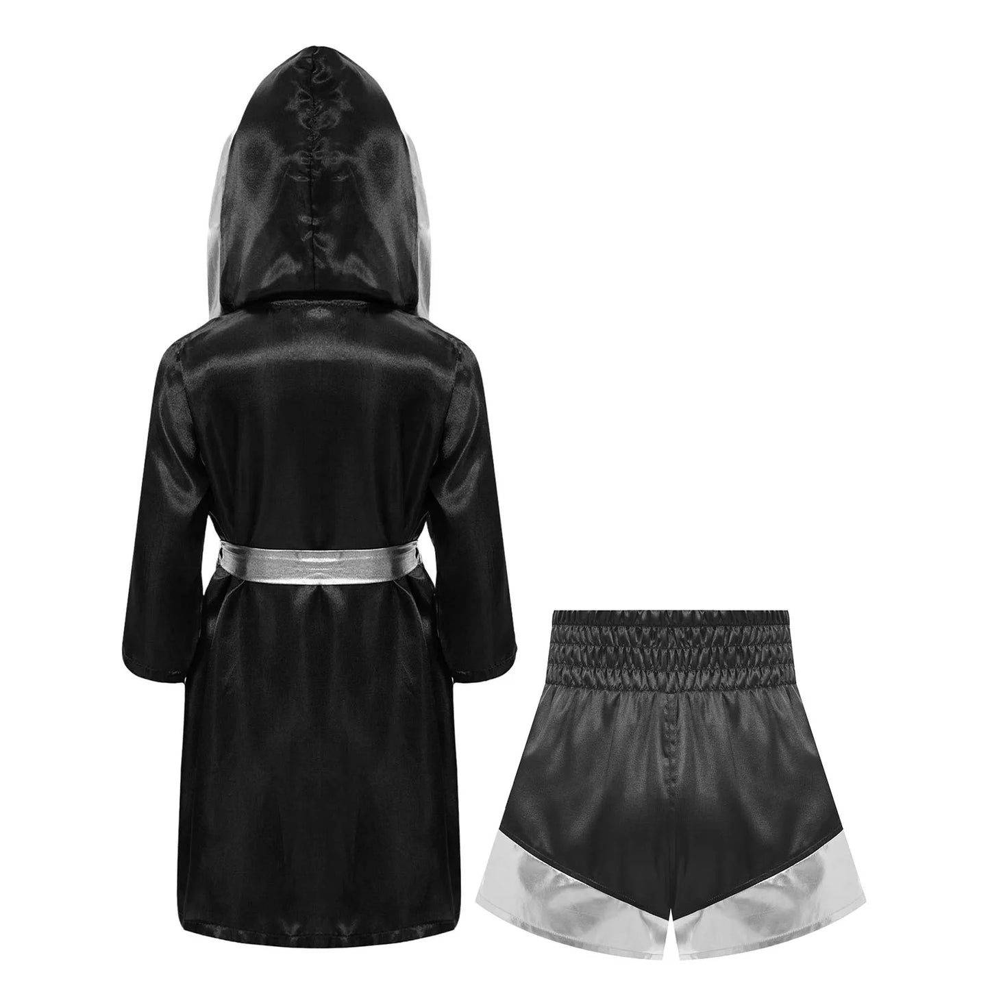 Muay Thai Outfit for Boys Girls Children Clothes Sets Boxing Outfit Satin Fighting Training Cosutmes Kids Boxer Robes suits