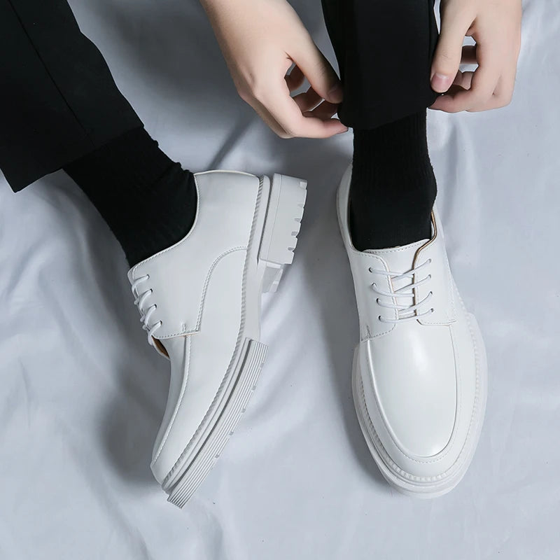 Mens Oxford White Leather Shoes Whole Luxury Formal Business Wedding Dress Shoes