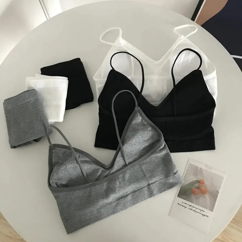 Women's Sports Bra Set Underwear Bra Korean Style Push Up No Steel Ring Bra