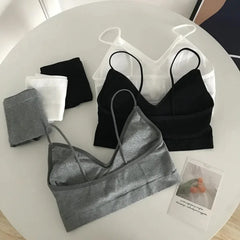Women's Sports Bra Set Underwear Bra Korean Style Push Up No Steel Ring Bra