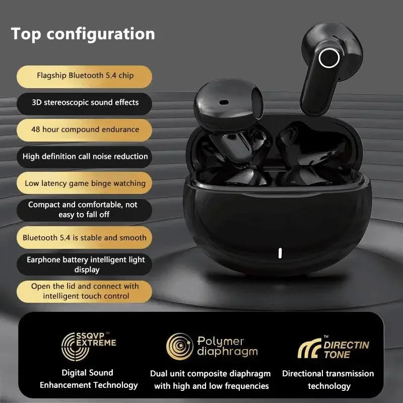 Mini Comfortable Noise-cancelling True Wireless Bluetooth Headphones With High Sound Quality Bluetooth 5.4 Earphones NEW 2025
