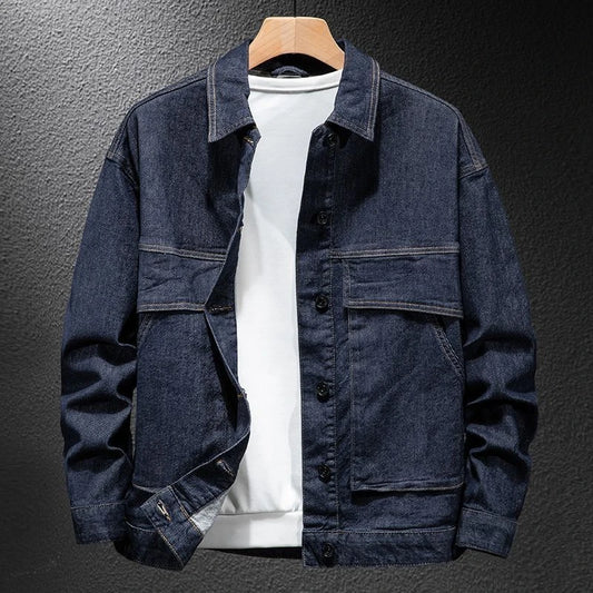 Male Jean Coats Cargo Biker Men's Denim Jacket Motorcycle Autumn Washed Fashion