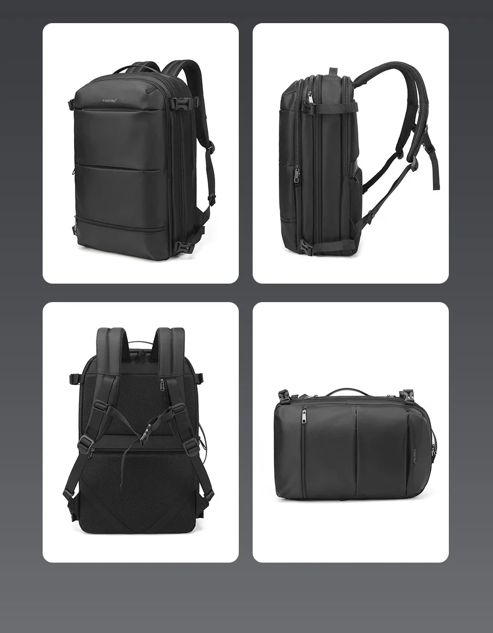 Tigernu Vacuum Compression Backpacks Men Travel Backpack Expandable USB Bag Large Capacity 17 Laptop Bags For Schoo Cabin Bags
